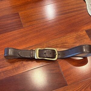 Dolce & Gabanna Brown Leather Belt with Gold Buckle